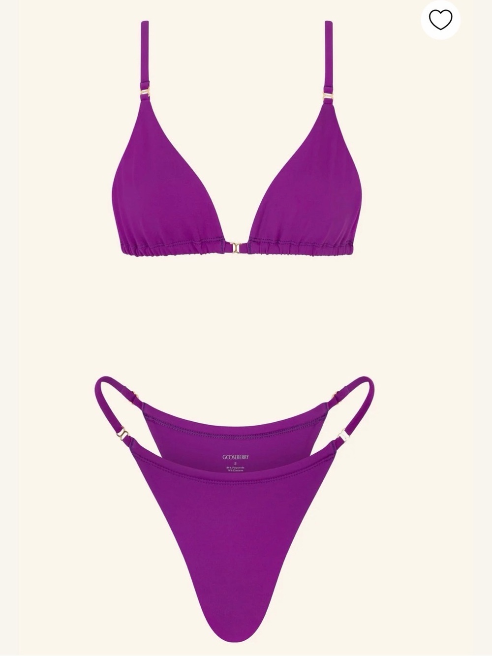 Goosebery Triangle Top M & Tanga Bottoms S- Plum